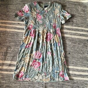Positive Attitude Size 14 Green Floral Print Vintage 90s dress